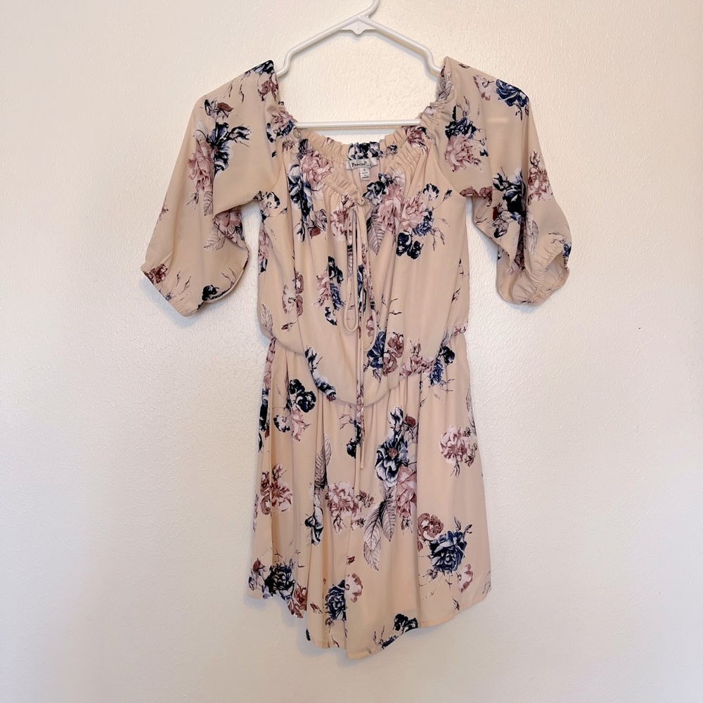 Papaya off the shoulder romper size small